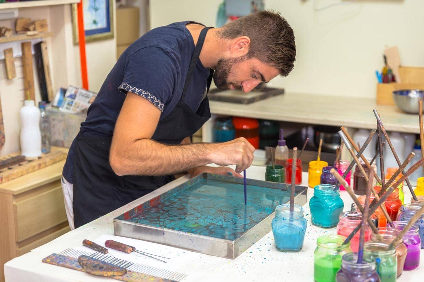 Marbling Paint Art Kit for Kids, 18 Colors Water Marbling kit