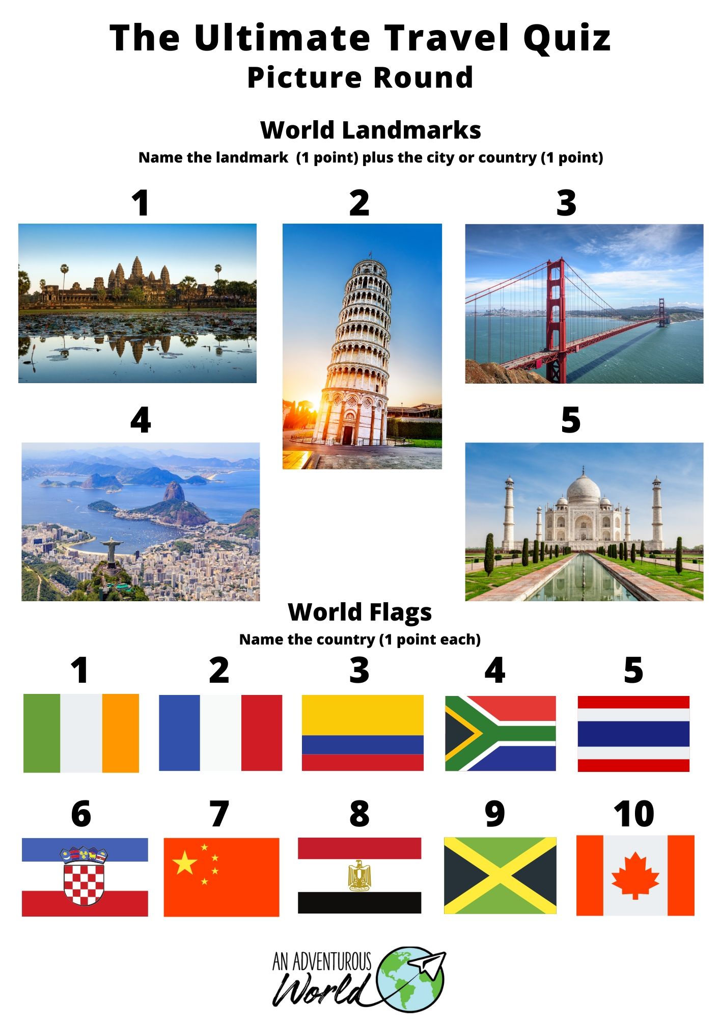 quiz questions travel and geography