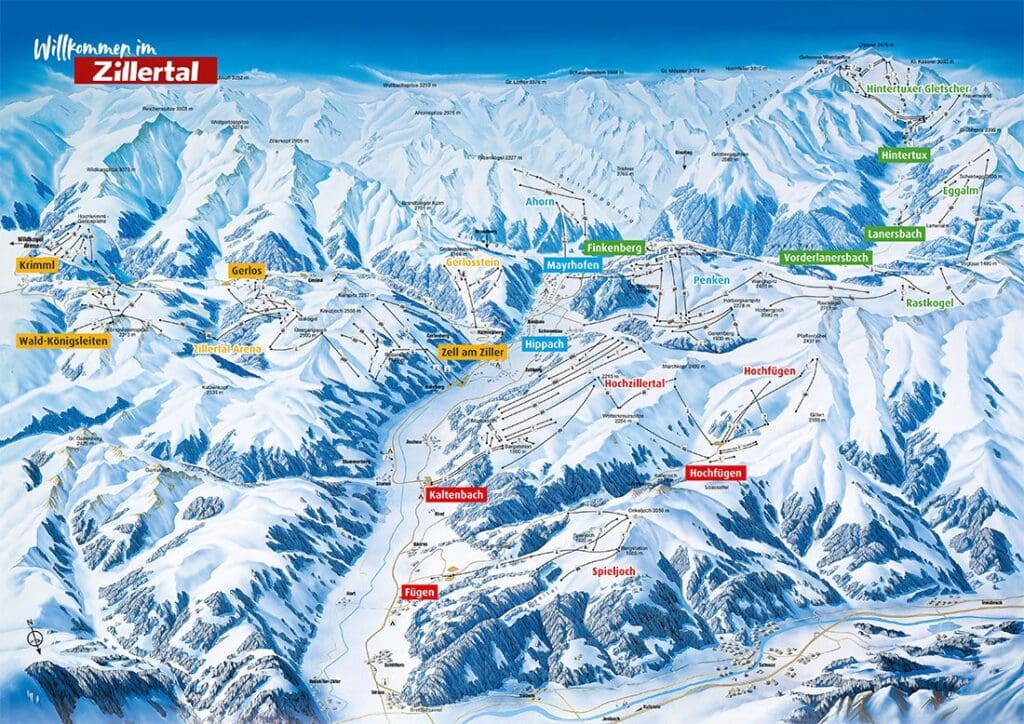 zillertal ski map